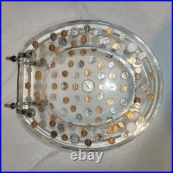 Vintage Toilet Seat Acrylic Lucite 90% Silver Dollar Haves & More, 110 Coins
