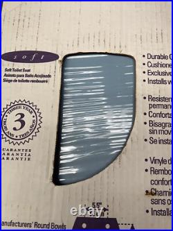 Vintage Westport Toilet Seat Sky Blue Padded Round Cushioned Made USA New In Box