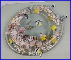 Vtg Clear Acrylic Lucite Fish Sea Shells Bathroom Toilet Seat MCM Ocean Unused