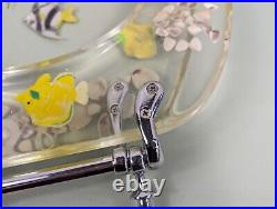 Vtg Clear Acrylic Lucite Fish Sea Shells Bathroom Toilet Seat MCM Ocean Unused