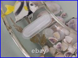 Vtg Clear Acrylic Lucite Fish Sea Shells Bathroom Toilet Seat MCM Ocean Unused