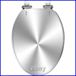 WHFEOIV9RE Elongated Toilet Seat Silver Resin Slow Quiet Close with Quick-Rel WHFEOIV9RE Elongated Toilet Seat Silver Resin Slow Quiet Close with Quick-Rel