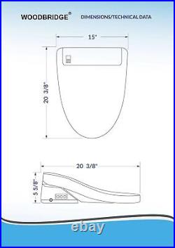 WOODBRIDGE BID01 Advanced Bidet Smart Toilet Seat, White