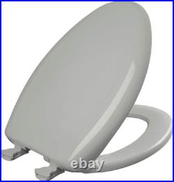 Whisper Close Elongated Toilet Seat Ice Grey Plastic with Easy Clean System Whisper Close Elongated Toilet Seat Ice Grey Plastic with Easy Clean System