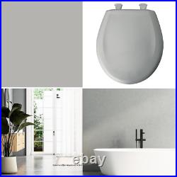 Whisper Close Elongated Toilet Seat Ice Grey Plastic with Easy Clean System Whisper Close Elongated Toilet Seat Ice Grey Plastic with Easy Clean System