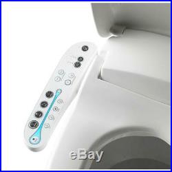 White Electric Bidet Seat for Elongated Toilets Heat Seat Massage Wash Cleaning