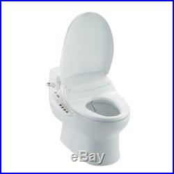 White Electric Bidet Seat for Elongated Toilets Heat Seat Massage Wash Cleaning