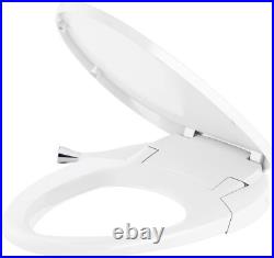 White Elongated Bidet Toilet Seat Quiet Close Heated Water Self Rinsing Wand