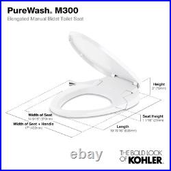 White Elongated Bidet Toilet Seat Quiet Close Heated Water Self Rinsing Wand