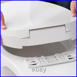 White Elongated Bidet Toilet Seat Quiet Close Heated Water Self Rinsing Wand