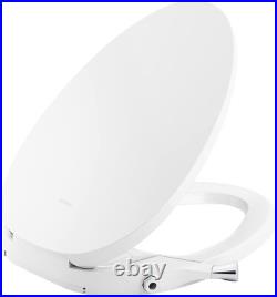 White Elongated Bidet Toilet Seat Quiet Close Heated Water Self Rinsing Wand