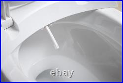 White Elongated Bidet Toilet Seat Quiet Close Heated Water Self Rinsing Wand