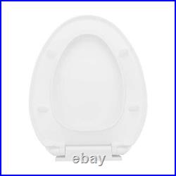 White Slow Close Elongated Toilet Seat Lid No Slam Easy Soft Close Plastic