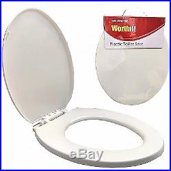 White Woolworths PRIMA Strong Plastic Toilet Seat Durable Standard Fitting Brand